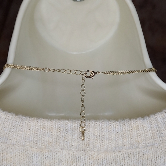 Target necklace double strand disc coin pendant mini coin charms matte gold tone - Picture 4 of 4